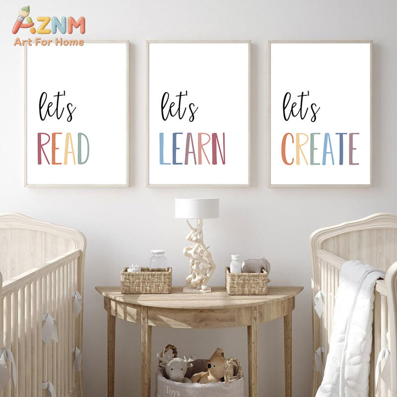Kids Education Quote - AZNM Let's Read Learn Create Canvas