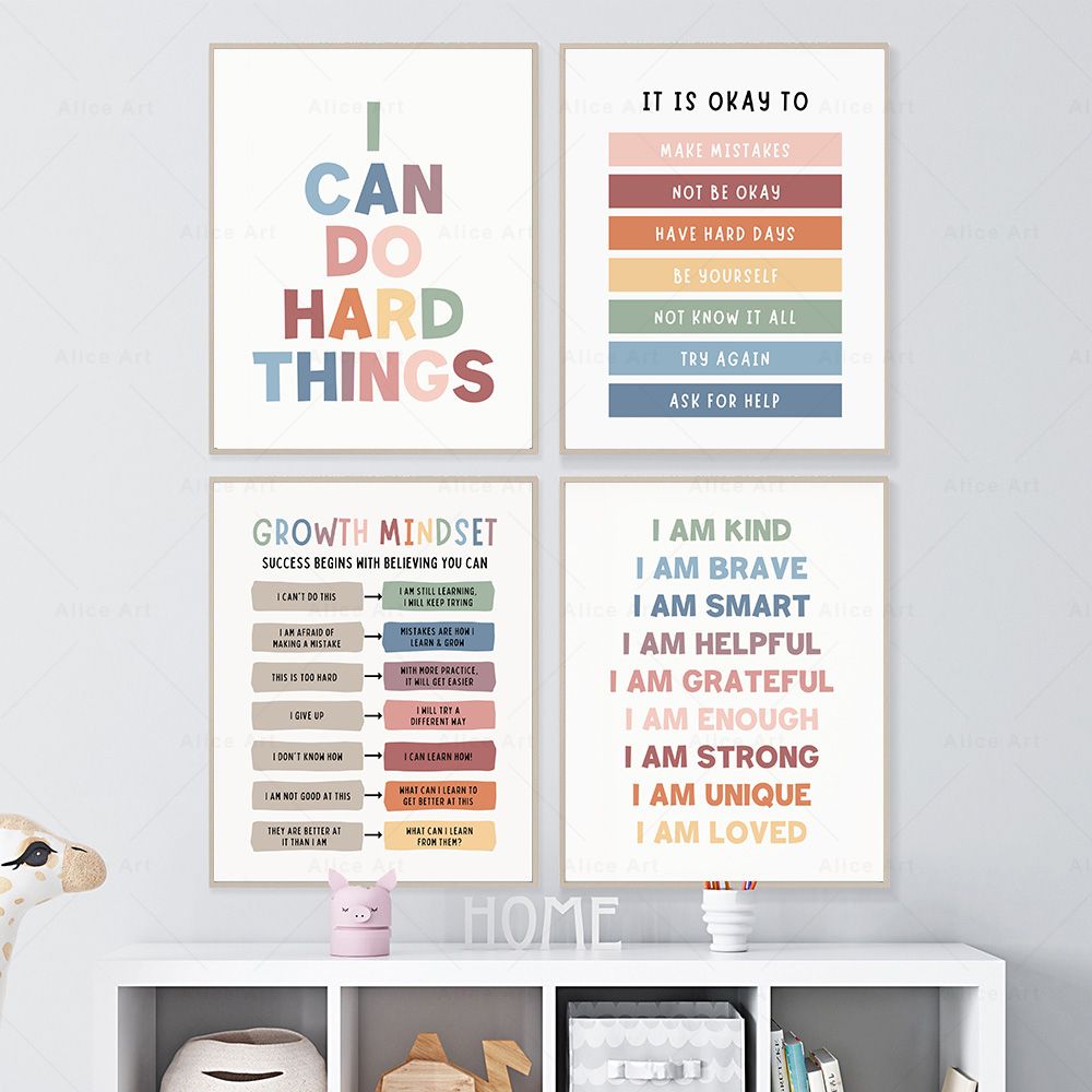 Kids Education Quote - Affirmations for Kids Room Poster Growth