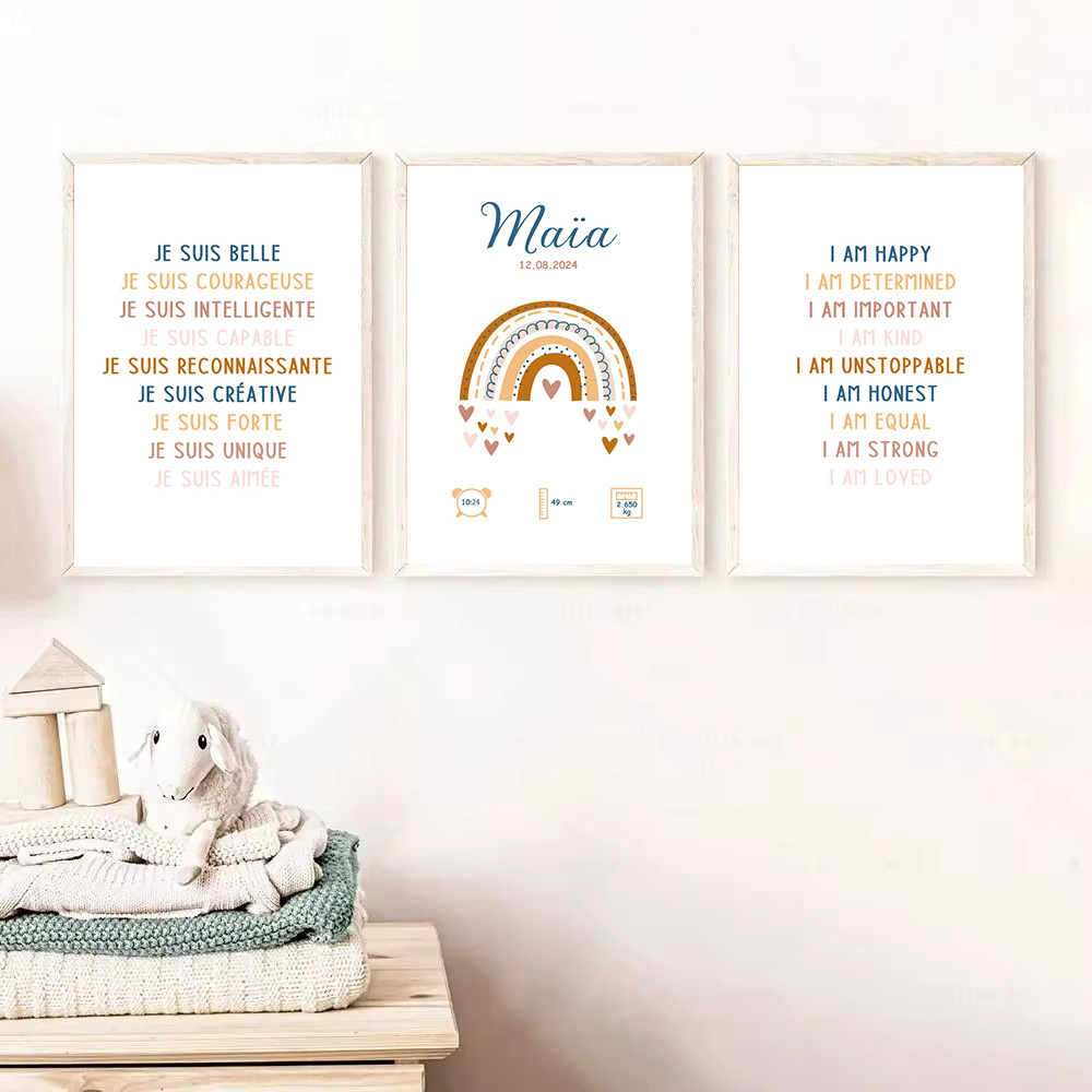 Kids Education Quote - Custom Baby Name Birth Poster Educational