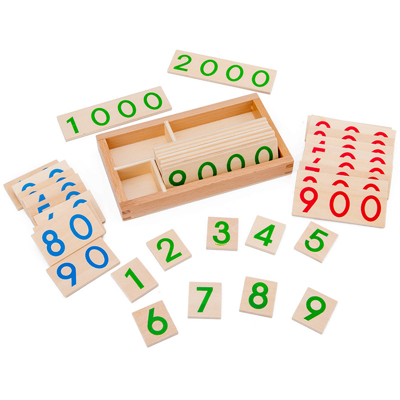Wooden Numbers Card 1-9000 Mon - Math Manipulative Set ulasan dan harga
