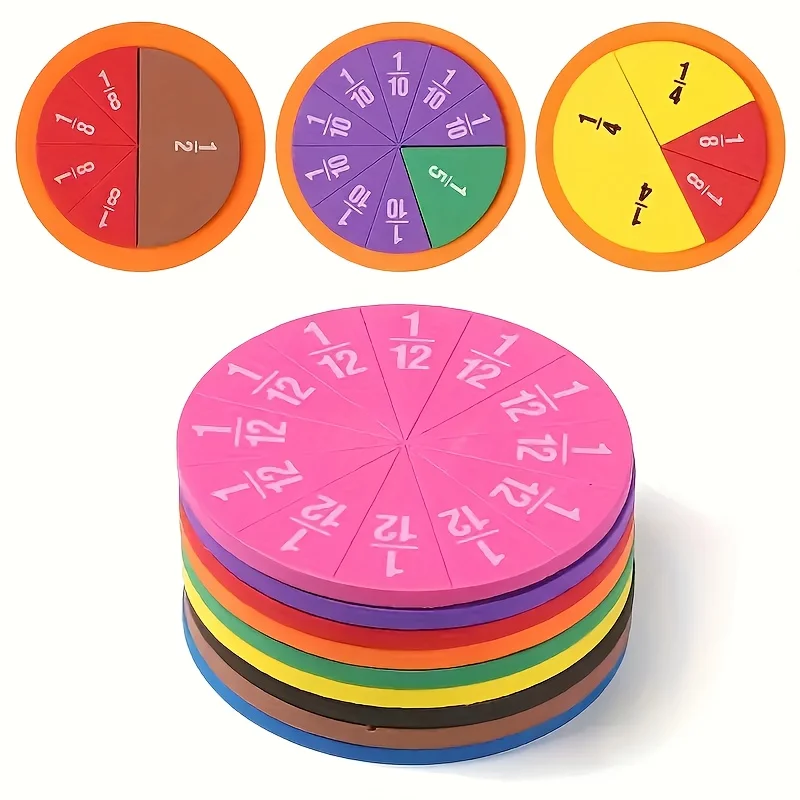 9 PCS Fraction Math Manipulati - Math Manipulative Set ulasan dan harga