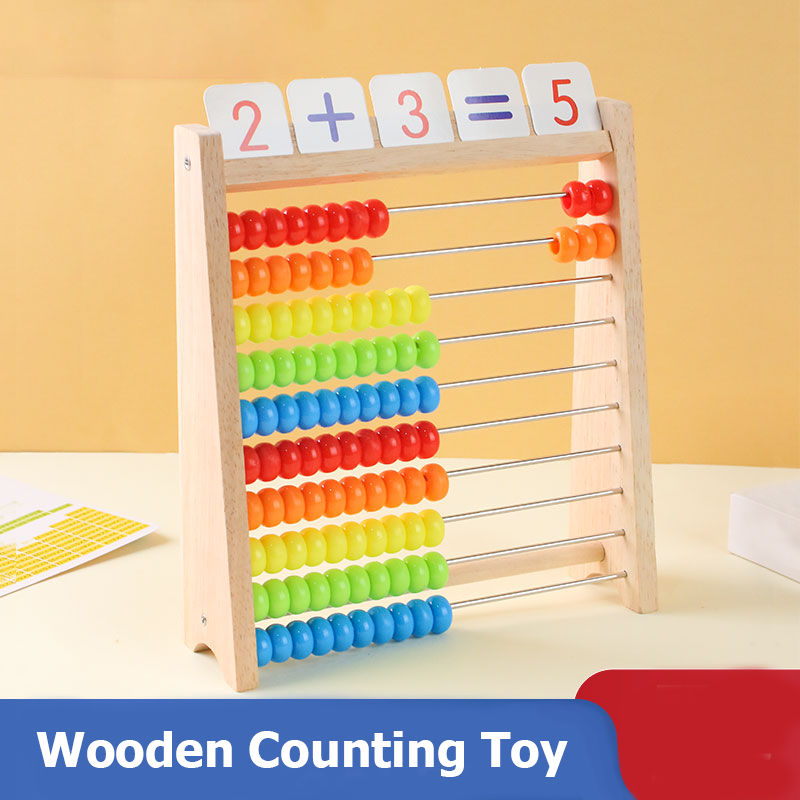 Wooden Counting Toy Abacus Mon - Math Manipulative Set ulasan dan harga