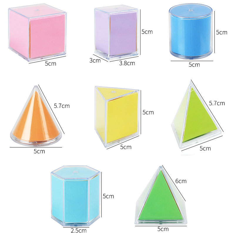8Pcs Transparent 3D Geometry S - Math Manipulative Set ulasan dan harga
