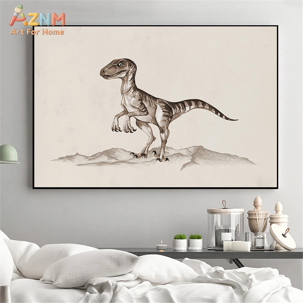 AZNM Watercolor Dinosaur Canva - Kids Education Quote ulasan dan harga