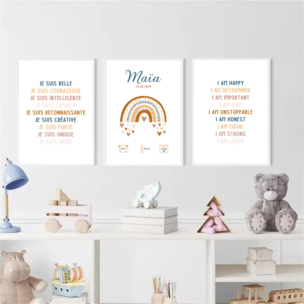 Custom Baby Name Birth Poster  - Kids Education Quote ulasan dan harga